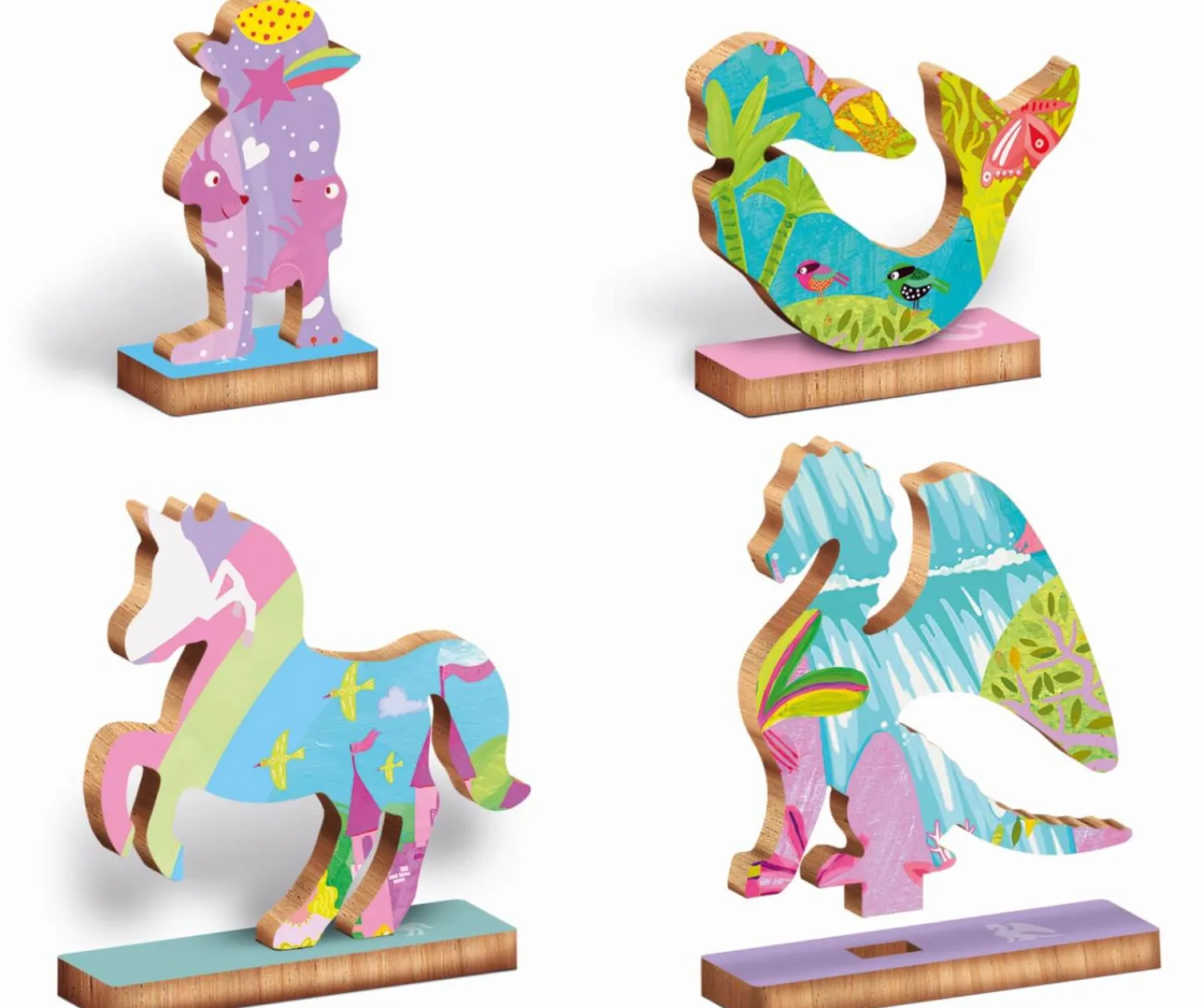 6 Lat+|7 Lat+ | Ludattica WOODY PUZZLE – drewniane puzzle konturowe – BAŚNIOWE POSTACI