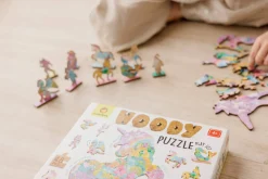 6 Lat+|7 Lat+ | Ludattica WOODY PUZZLE – drewniane puzzle konturowe – BAŚNIOWE POSTACI