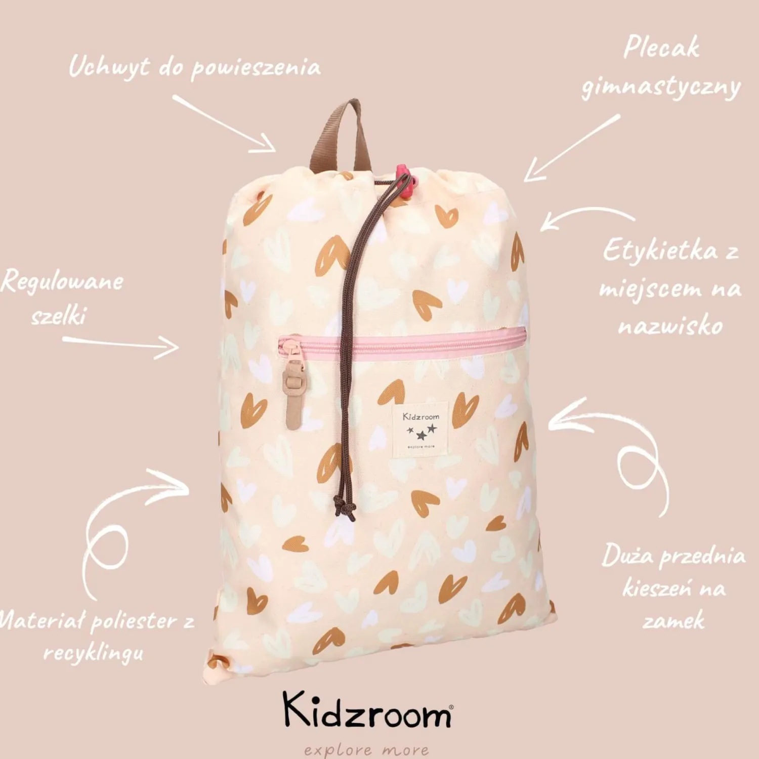 Plecaki I Torebki Dziecięce|Plecaki I Torebki Dziecięce | KIDZROOM Worek gimnastyczny Loving Days Pink