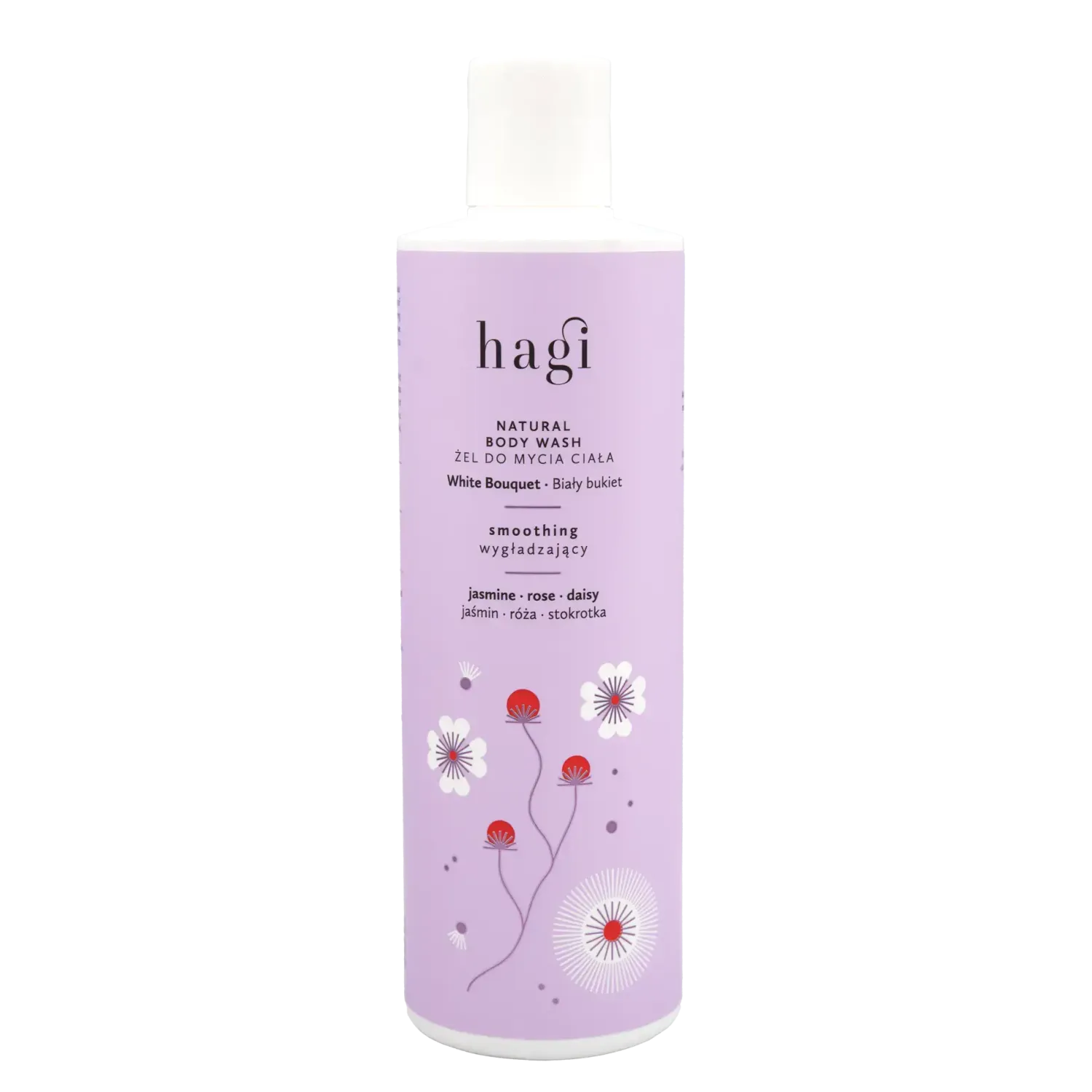 Naturalne Kosmetyki Dla Mam | Hagi Cosmetics Wygładzający żel do mycia ciała - Biały Bukiet, 300 ml