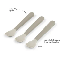 Naczynia Dla Dzieci | Done by Deer Łyżeczki dla niemowląt Foodie Easy-grip - Sand, 3 szt.