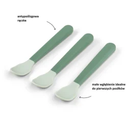 Łyżeczki dla niemowląt Foodie Easy-grip - Green, 3 szt.