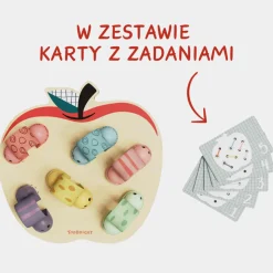 Edukacyjne|Drewniane | TOPBRIGHT Zabawka edukacyjna dla dzieci Robaczki w jabłuszku, 18m+