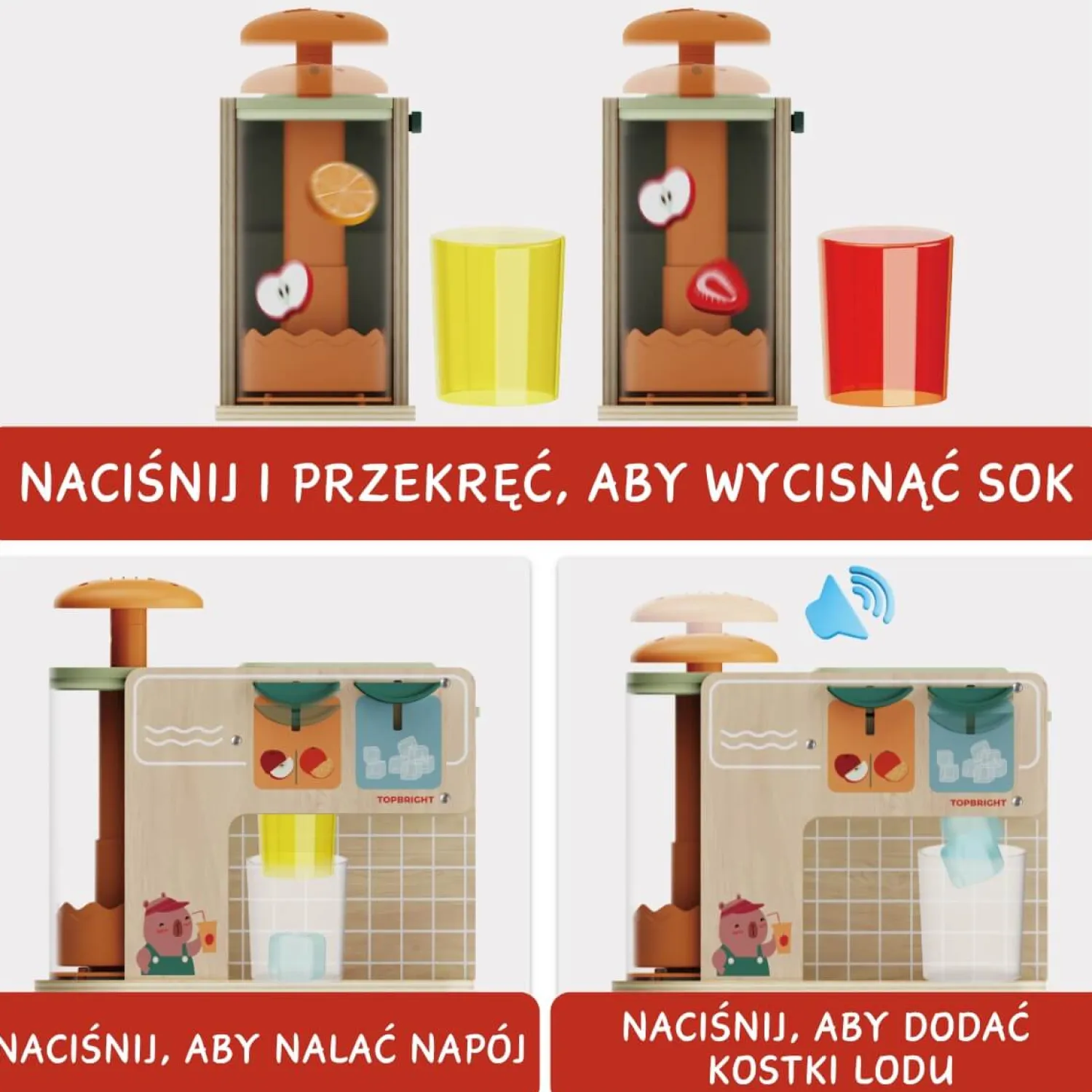 Aktywizujące|3 Lata + | TOPBRIGHT Zabawka edukacyjna Wyciskarka do soków, 36m+
