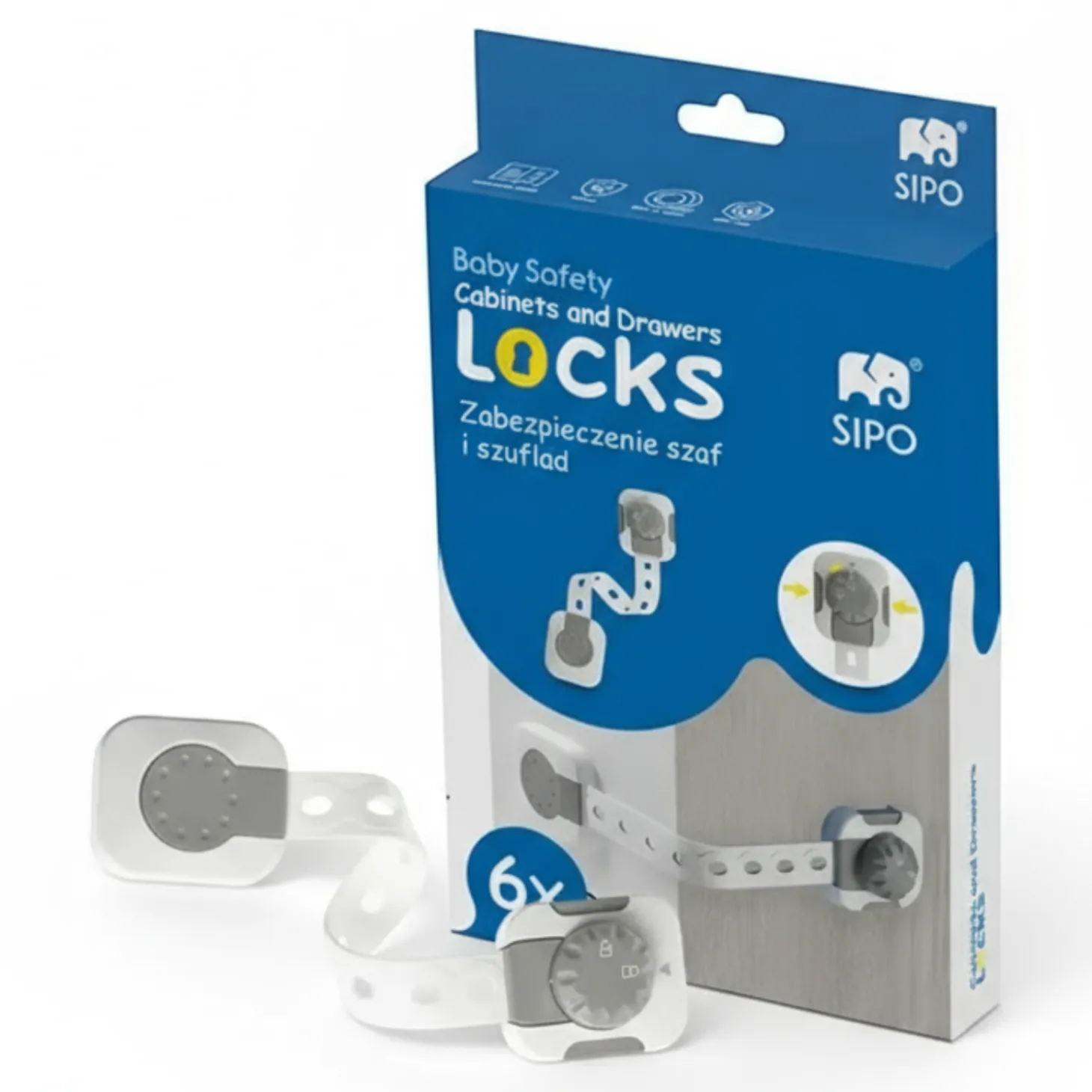 Zabezpieczenie szaf i szuflad z funkcją smart lock, 6 szt.
