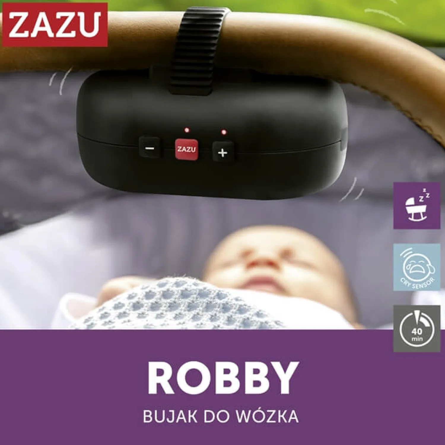 Zawieszki Do Wózka|Przydatne Akcesoria | Zazu ROBBY - bujak do wózka, black