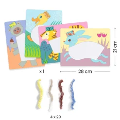 6 Lat+|3 Lata + | Djeco Zestaw artystyczny PUSZYSTE ZWIERZĄTKA