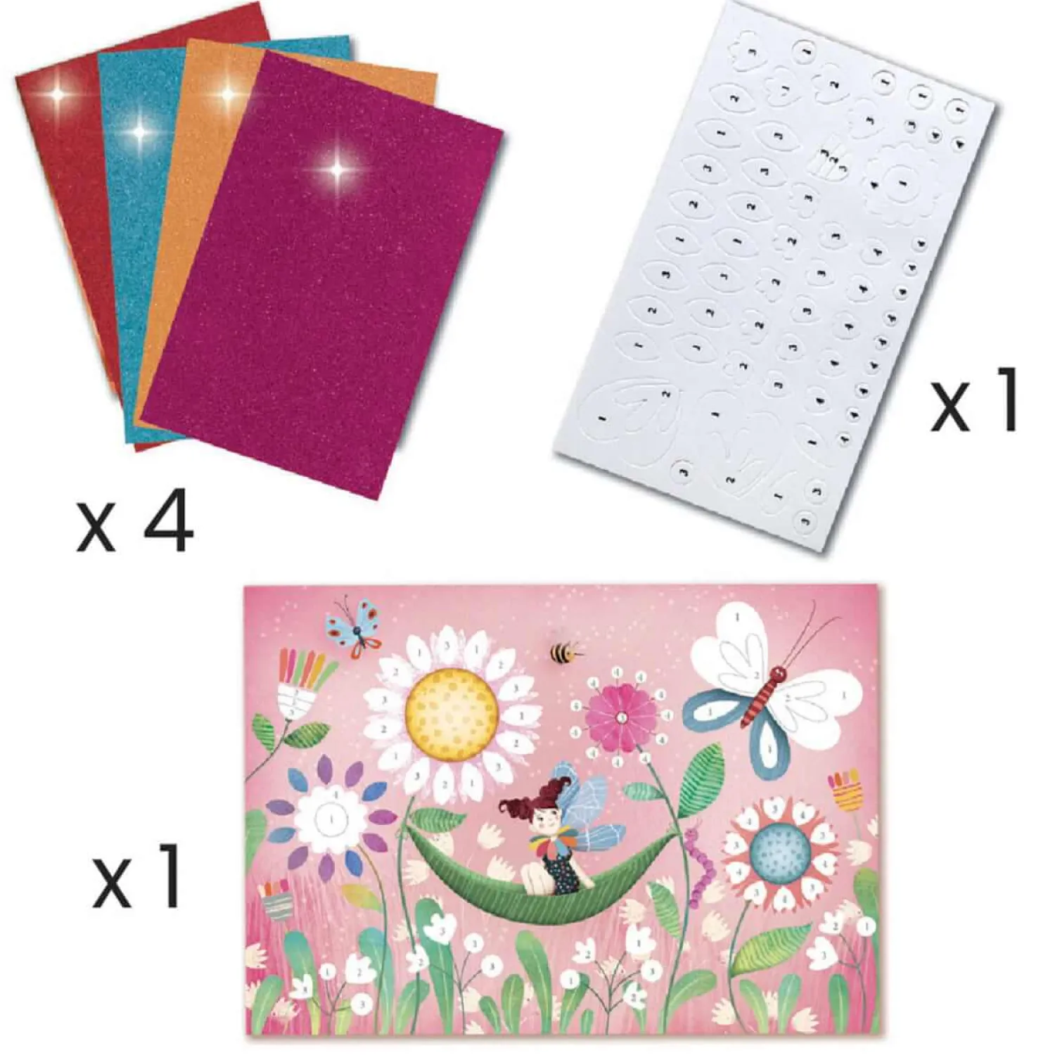 8 Lat+|6 Lat+ | Djeco Zestaw artystyczny 6w1 WRÓŻKI 6+