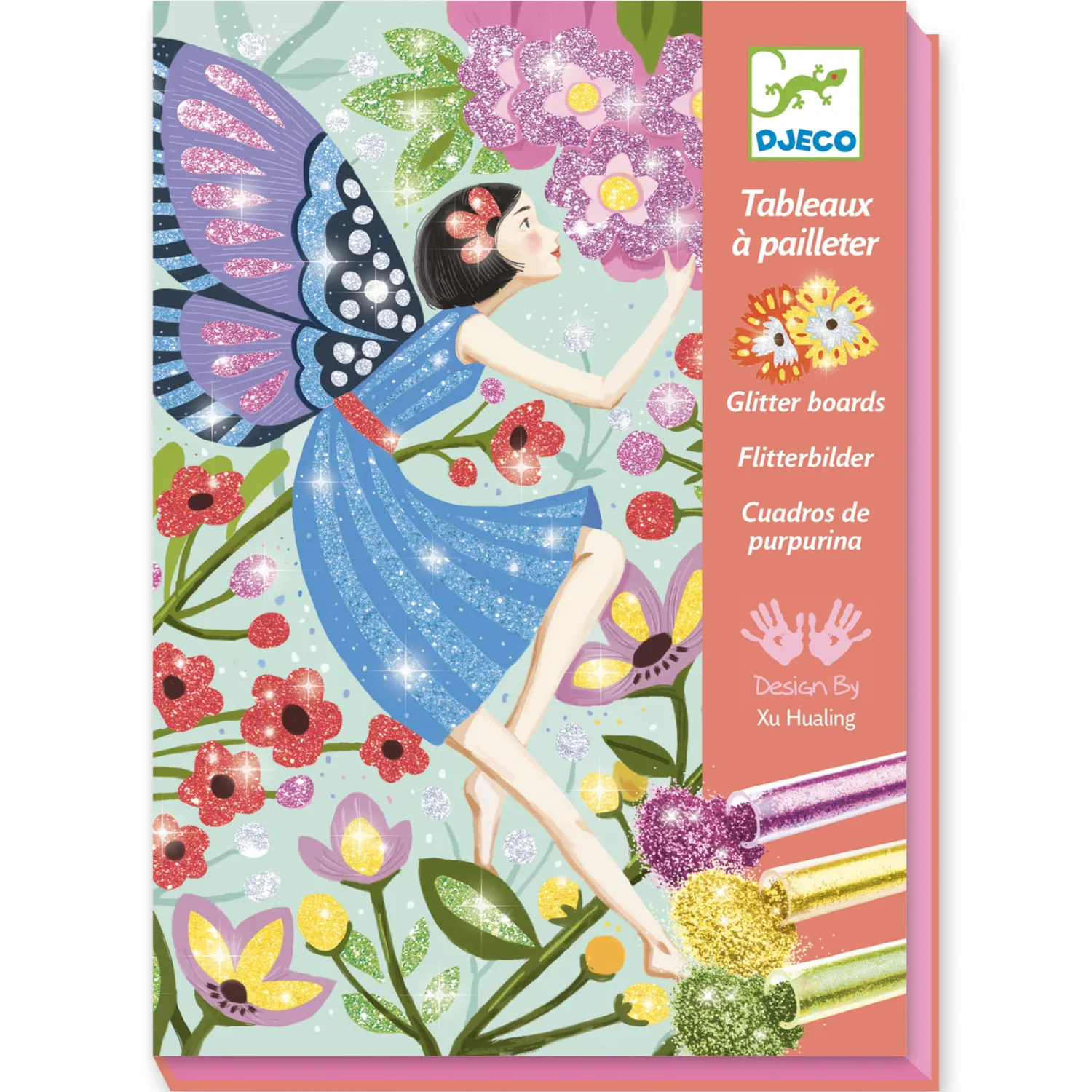 8 Lat+|Zestawy Kreatywne | Djeco Zestaw artystyczny z brokatem - wróżki 7+