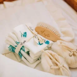 Otulacze I Pieluszki|Otulacze I Pieluszki | Layette Zestaw 5 chusteczek bambusowych BLUE FLOWERS