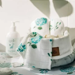 Otulacze I Pieluszki|Otulacze I Pieluszki | Layette Zestaw 5 chusteczek bambusowych BLUE FLOWERS