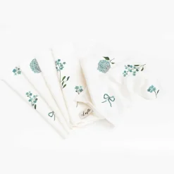 Otulacze I Pieluszki|Otulacze I Pieluszki | Layette Zestaw 5 chusteczek bambusowych BLUE FLOWERS