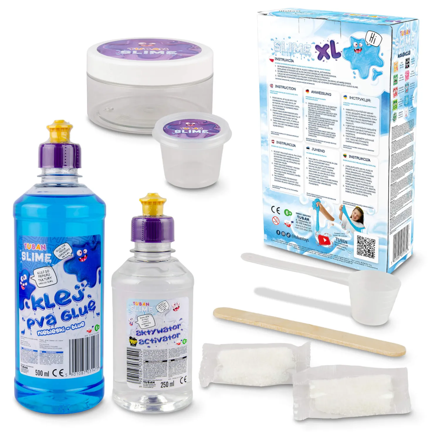 6 Lat+|7 Lat+ | Tuban Zestaw DIY Slime - chmurka XL