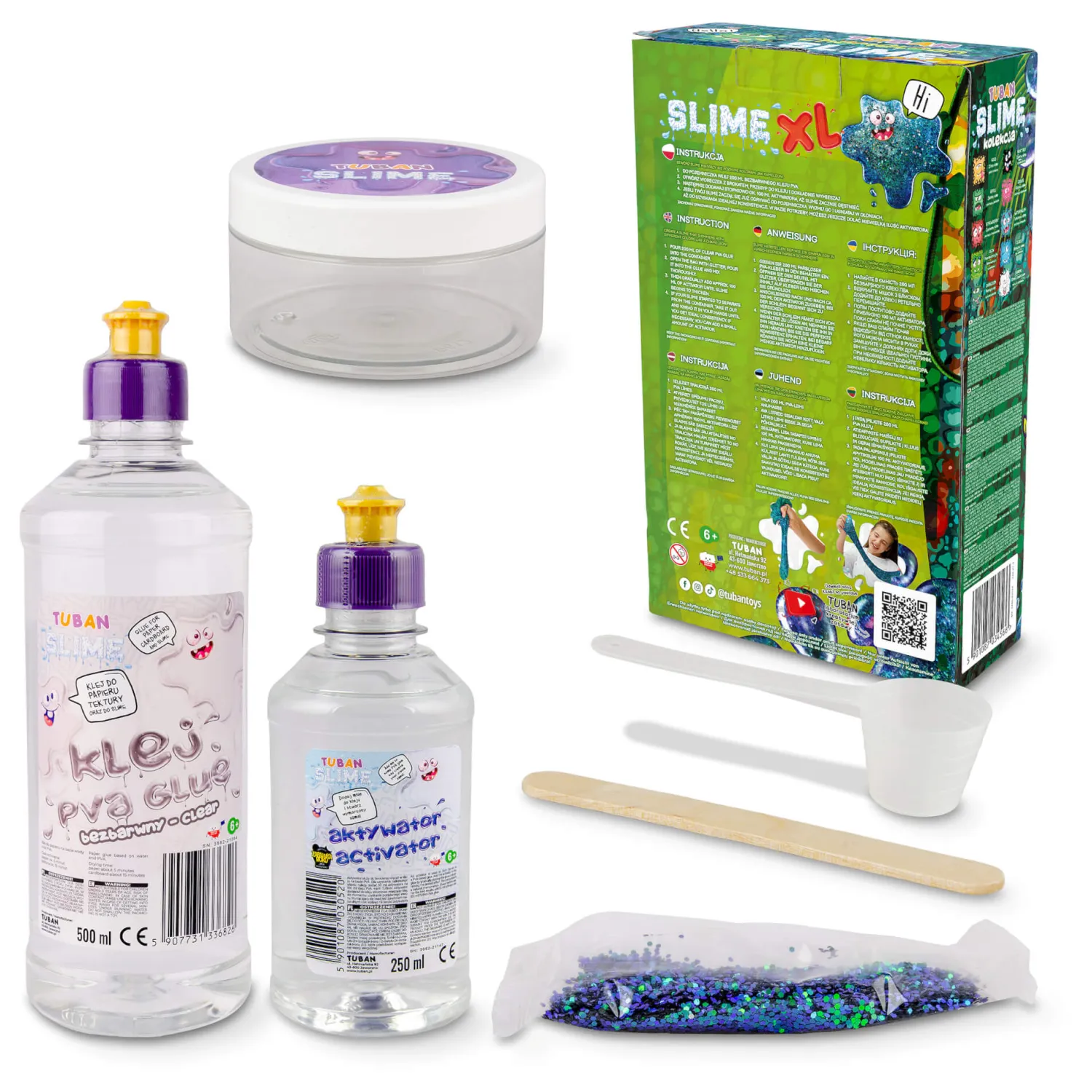 6 Lat+|7 Lat+ | Tuban Zestaw DIY Slime - kameleon XL