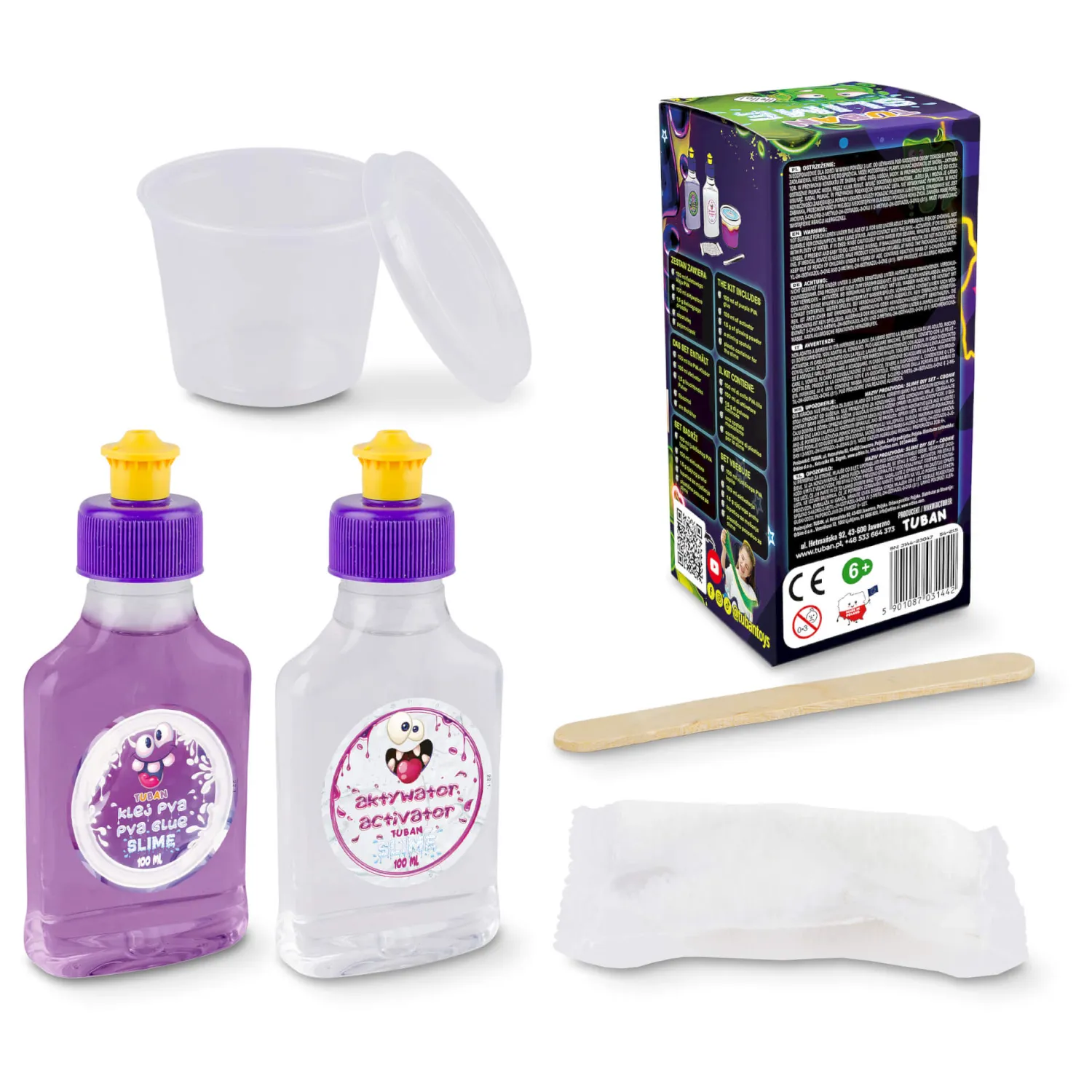 6 Lat+|7 Lat+ | Tuban Zestaw DIY Slime - świecący w ciemności