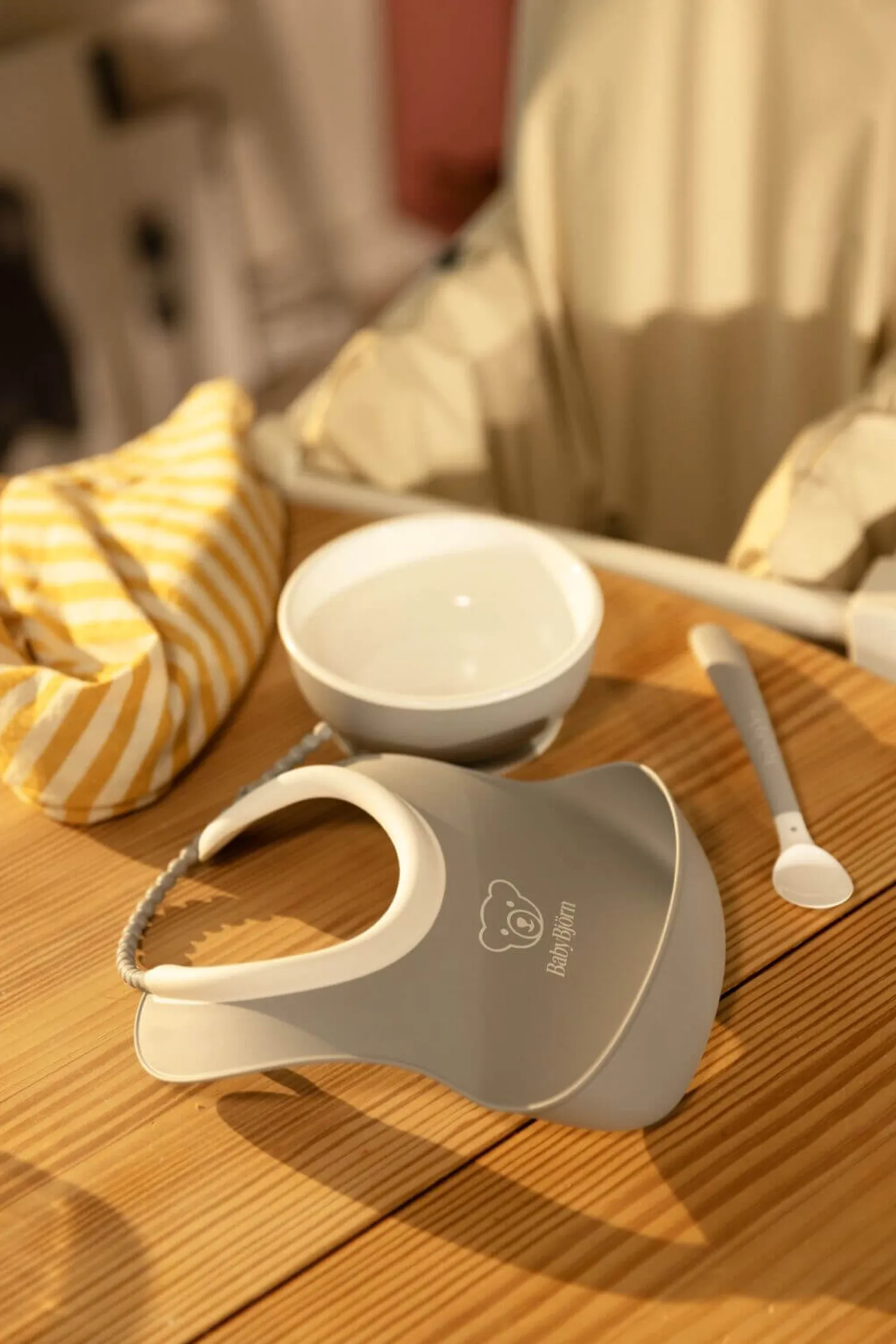 Metoda Blw|Naczynia Dla Dzieci | BabyBjorn Zestaw do karmienia 3 szt. - Light Grey