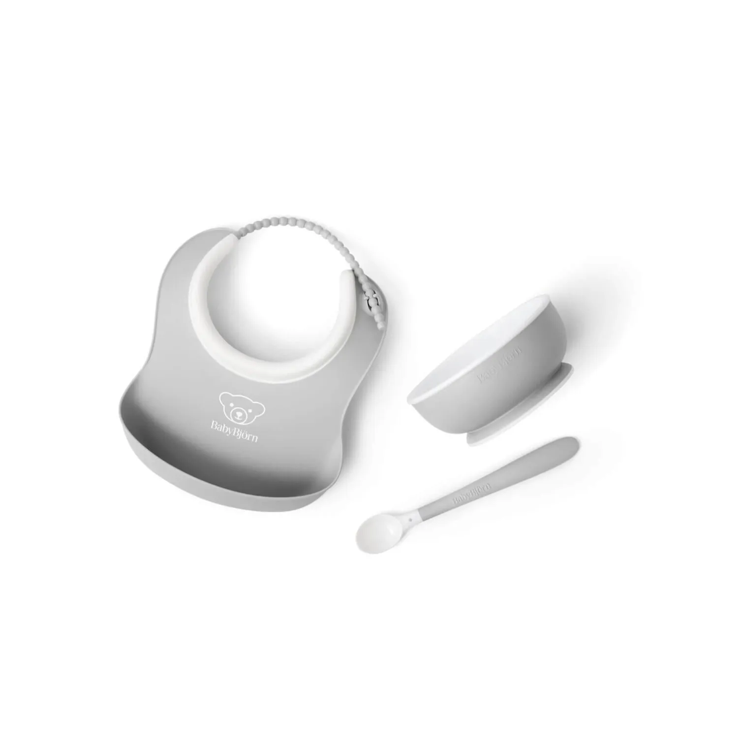 Metoda Blw|Naczynia Dla Dzieci | BabyBjorn Zestaw do karmienia 3 szt. - Light Grey
