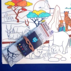 Idealne W Podróży|6 Lat+ | Super Petit Zestaw do kolorowania z silikonową matą - Savanna