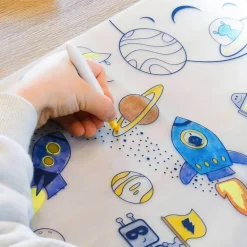 Idealne W Podróży|6 Lat+ | Super Petit Zestaw do kolorowania z silikonową matą - Into Space