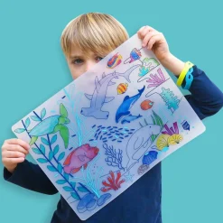 Idealne W Podróży|6 Lat+ | Super Petit Zestaw do kolorowania z silikonową matą - Coral Reef