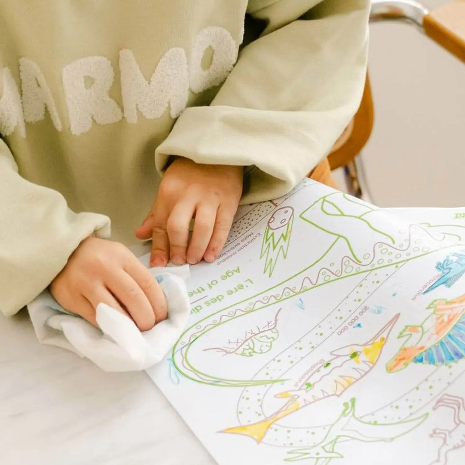 Idealne W Podróży|6 Lat+ | Super Petit Zestaw do kolorowania z silikonową matą - Age of Dinosaures