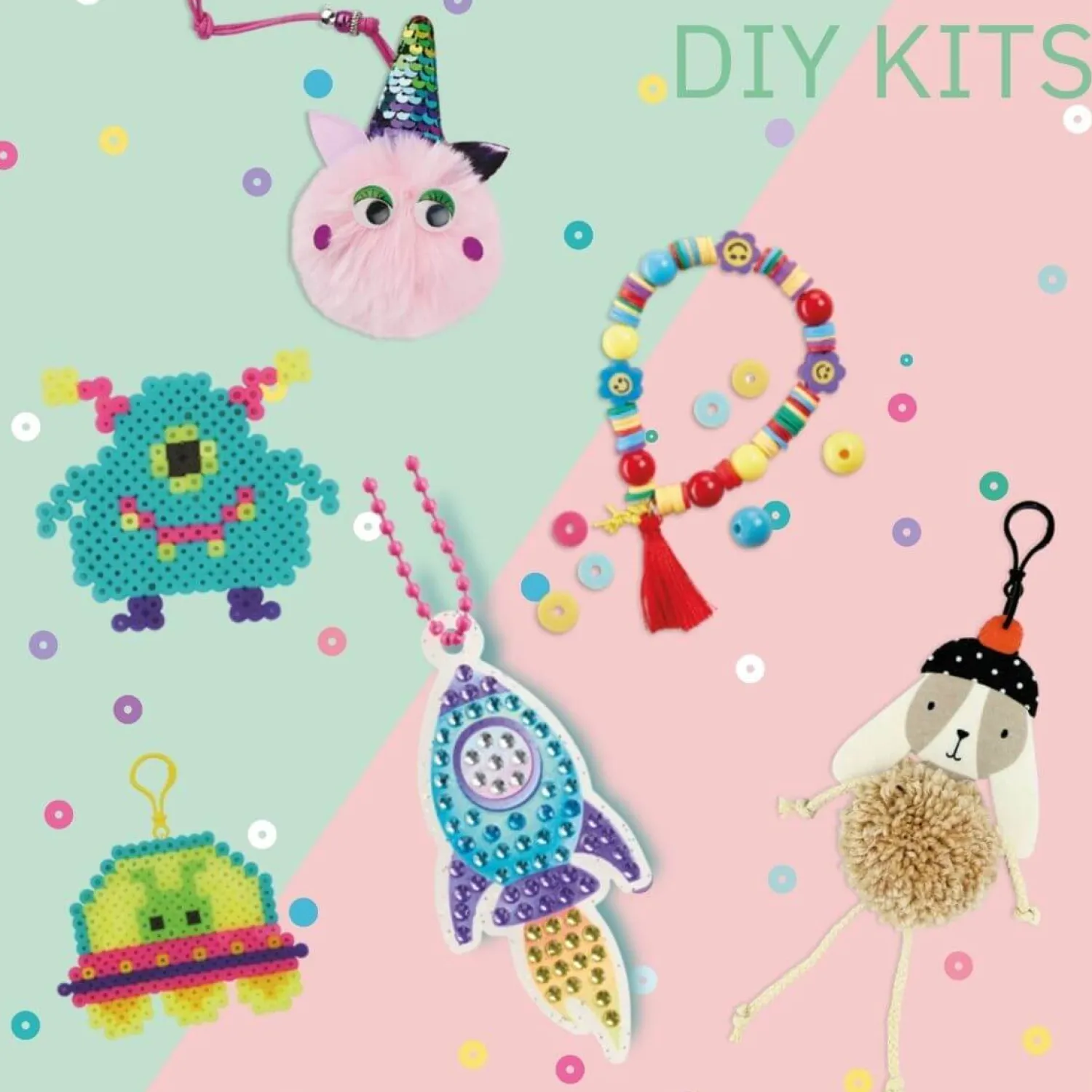 6 Lat+|Zestawy Kreatywne | Apli Kids Zestaw do robienia diamentowych breloczków DIY - Wiśnia