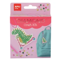 6 Lat+|7 Lat+ | Apli Kids Zestaw do robienia diamentowych breloczków DIY - Dinozaur