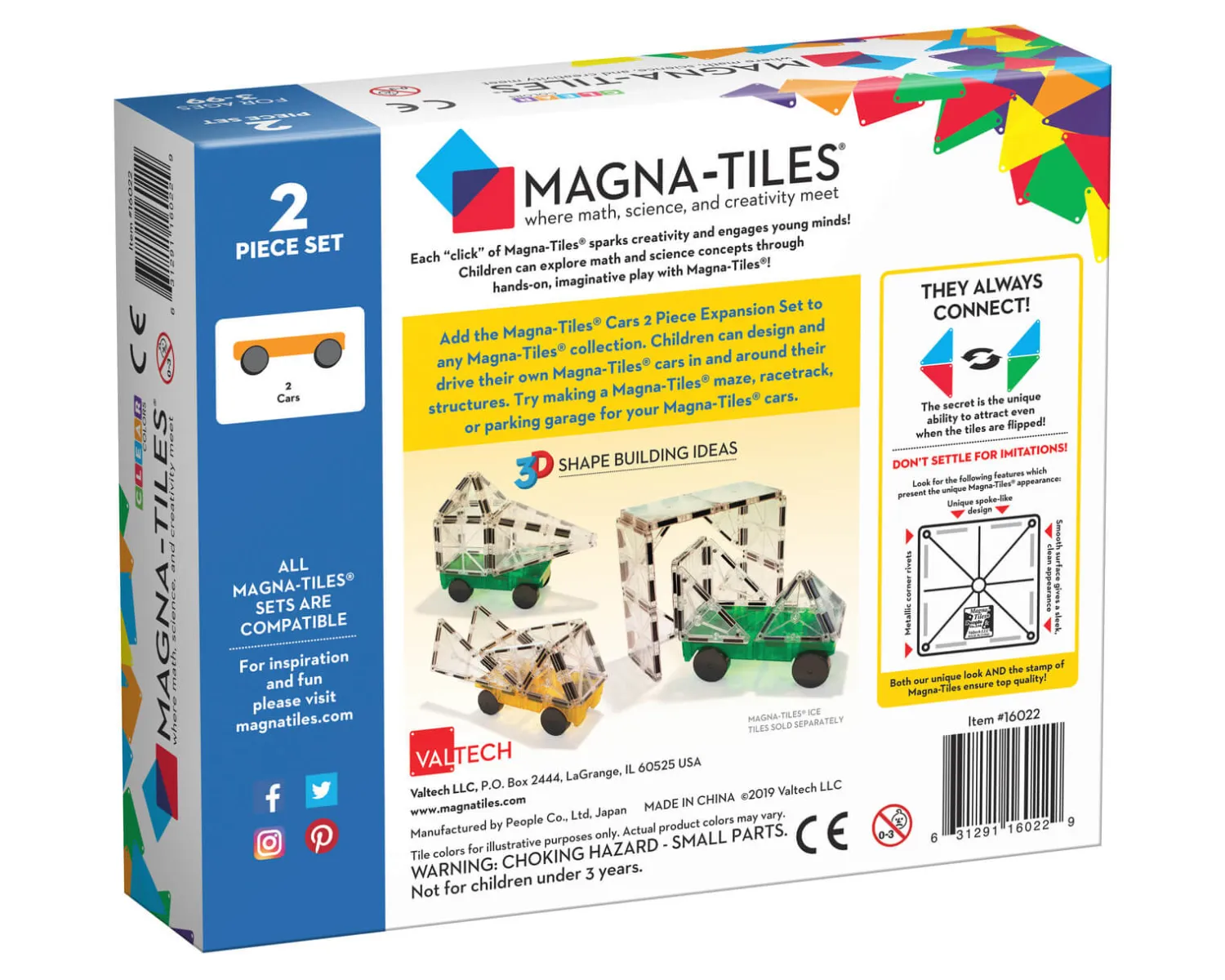 3 Lata +|4 Lata + | Magna-Tiles Zestaw do rozbudowy Cars 2 el.