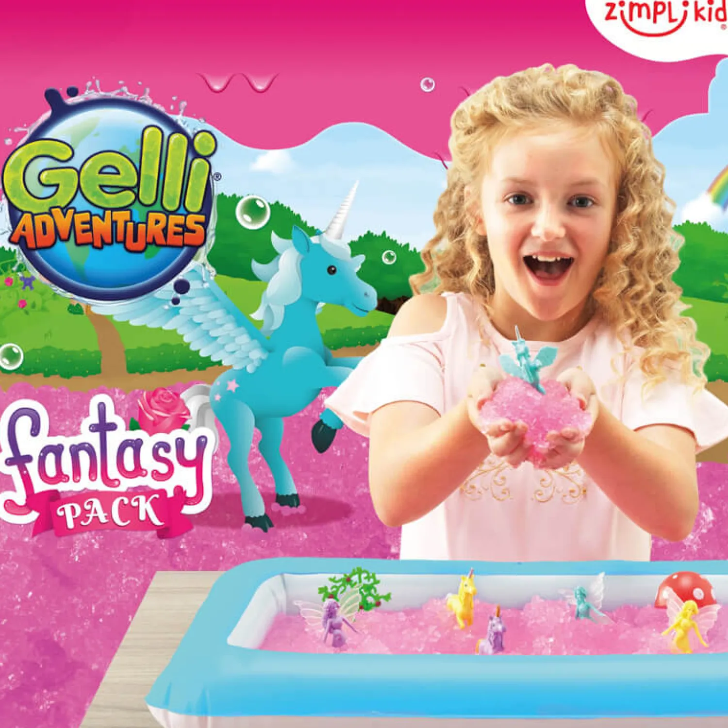 Zabawki Do Kąpieli|Do Kąpieli | Zimpli Kids Zestaw do tworzenia gelli z figurkami i tacą Gelli Worlds Fantasy Pack 3+