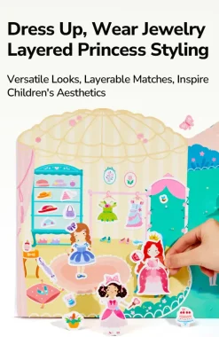 Naklejki | Mideer Zestaw żelowych naklejek wielokrotnego użytku - Princess Dress-Up