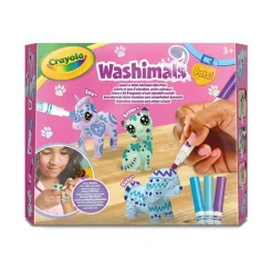 Kolorowanki|Zestawy Kreatywne | Crayola Zestaw 3 figurek do malowania i mycia Washimals, Pastel Pets 3+