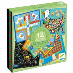 Gry Planszowe|6 Lat+ | Djeco Zestaw 12 gier Classic box 4+