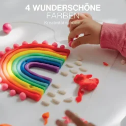 12M+|6 Lat+ | KNETA Zestaw 4 kolorów wegańskiej ciastoliny, 4x50g