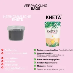 12M+|6 Lat+ | KNETA Zestaw 4 kolorów wegańskiej ciastoliny, 4x50g