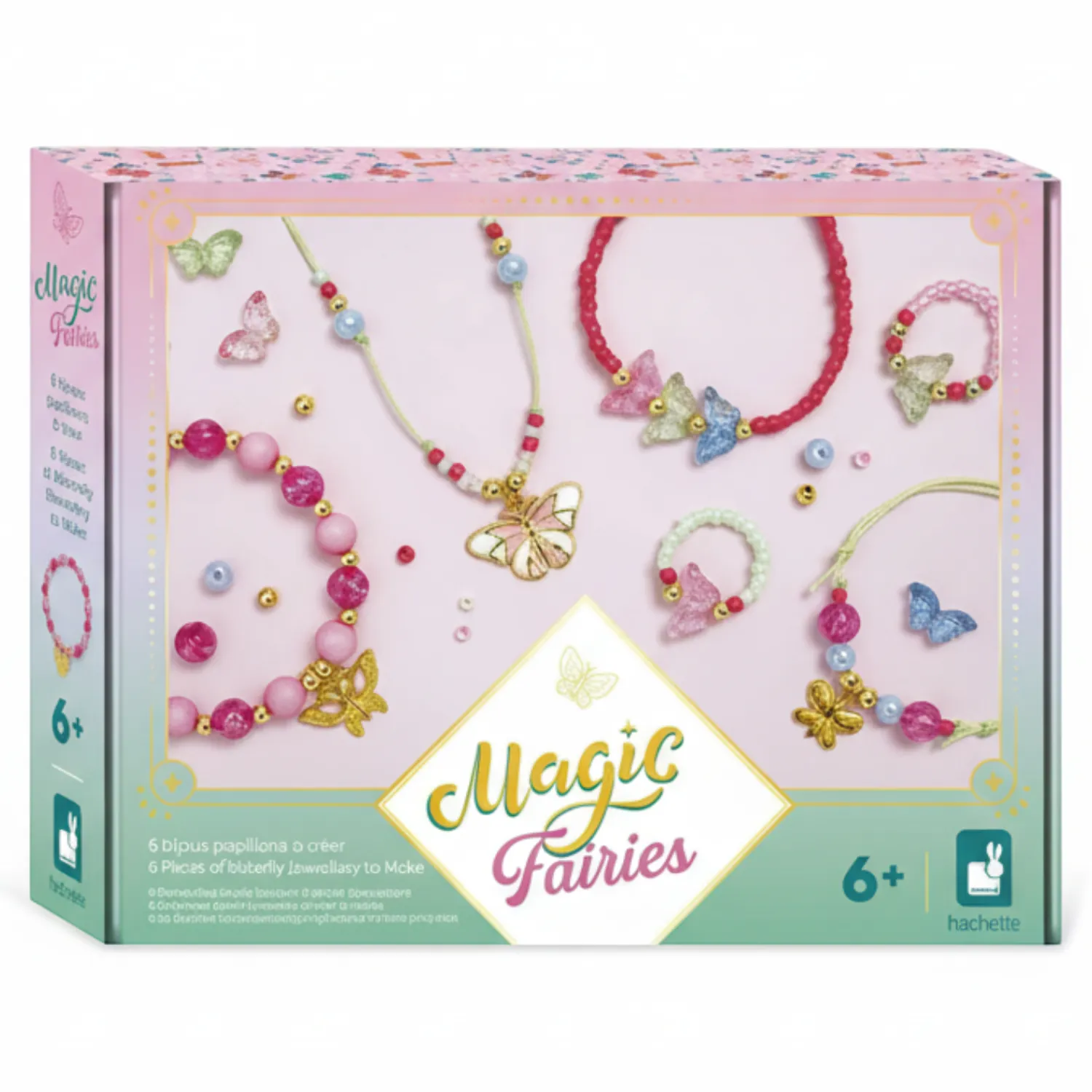 6 Lat+|7 Lat+ | Janod Zestaw kreatywny do tworzenia biżuterii z motylami Wróżki Magic Fairies 6+