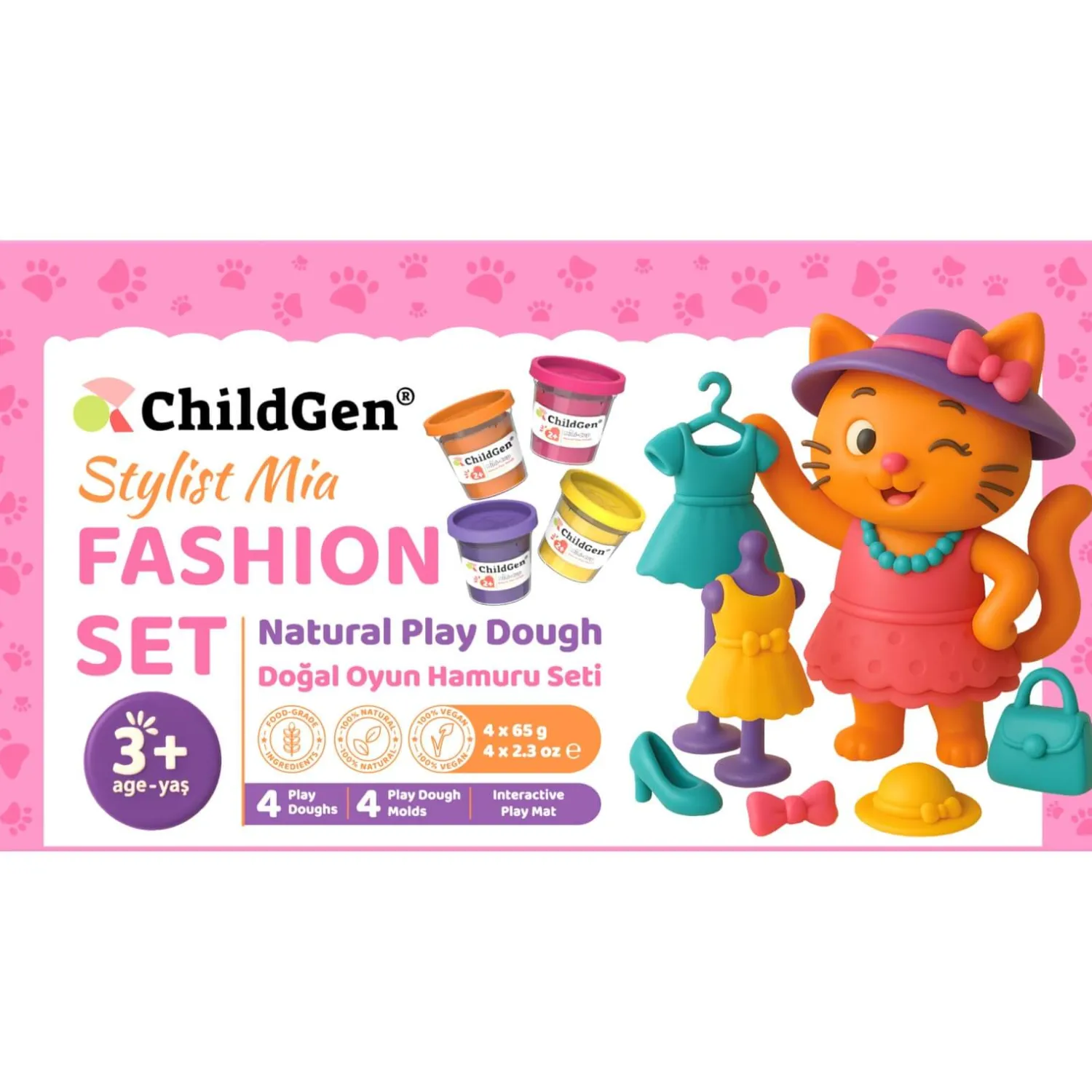 Zestawy Kreatywne|Artykuły Plastyczne | ChildGen Zestaw kreatywny Paw Pals Stylistka Mia, 4 ciastoliny, foremki, mata