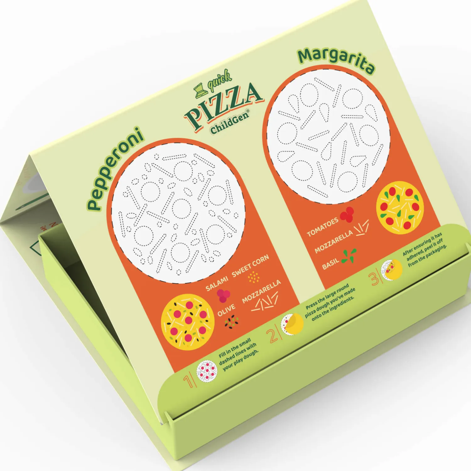 6 Lat+|3 Lata + | ChildGen Zestaw kreatywny PIZZA, 100% naturalna ciastolina i akcesoria