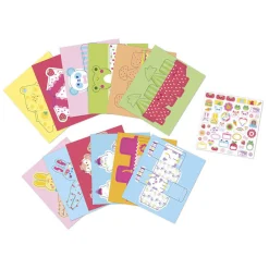 Diy|8 Lat+ | Janod Zestaw kreatywny 12 pudełek z papieru kawaii do samodzielnego wykonania 7+
