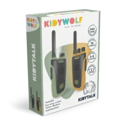 6 Lat+|7 Lat+ | Kidywolf Zestaw krótkofalówek Walkie Talkie KIDYTALK - zielono-pomarańczowe