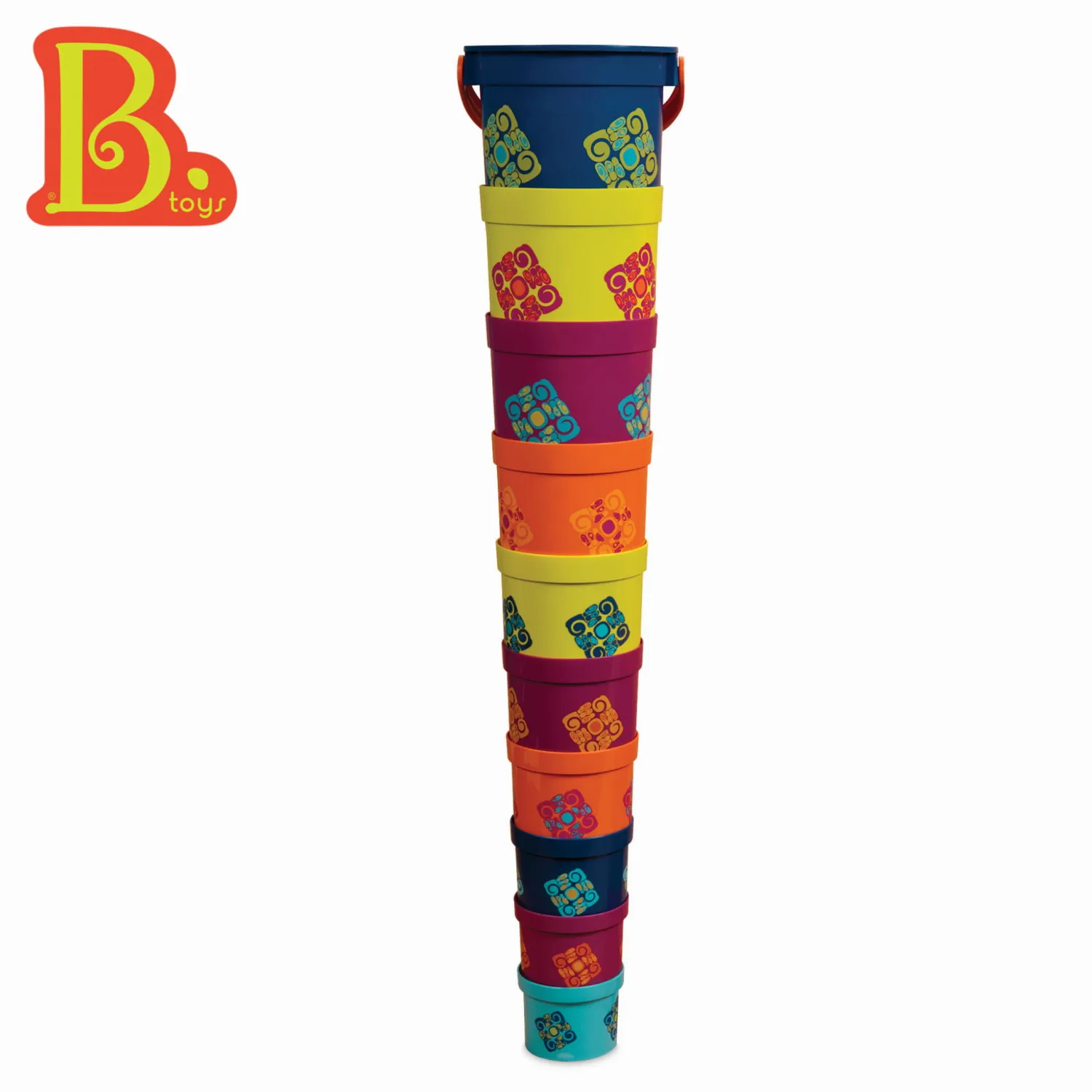 12M+|3 Lata + | B.Toys Zestaw 10 kubełków do piętrowania