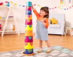 12M+|3 Lata + | B.Toys Zestaw 10 kubełków do piętrowania