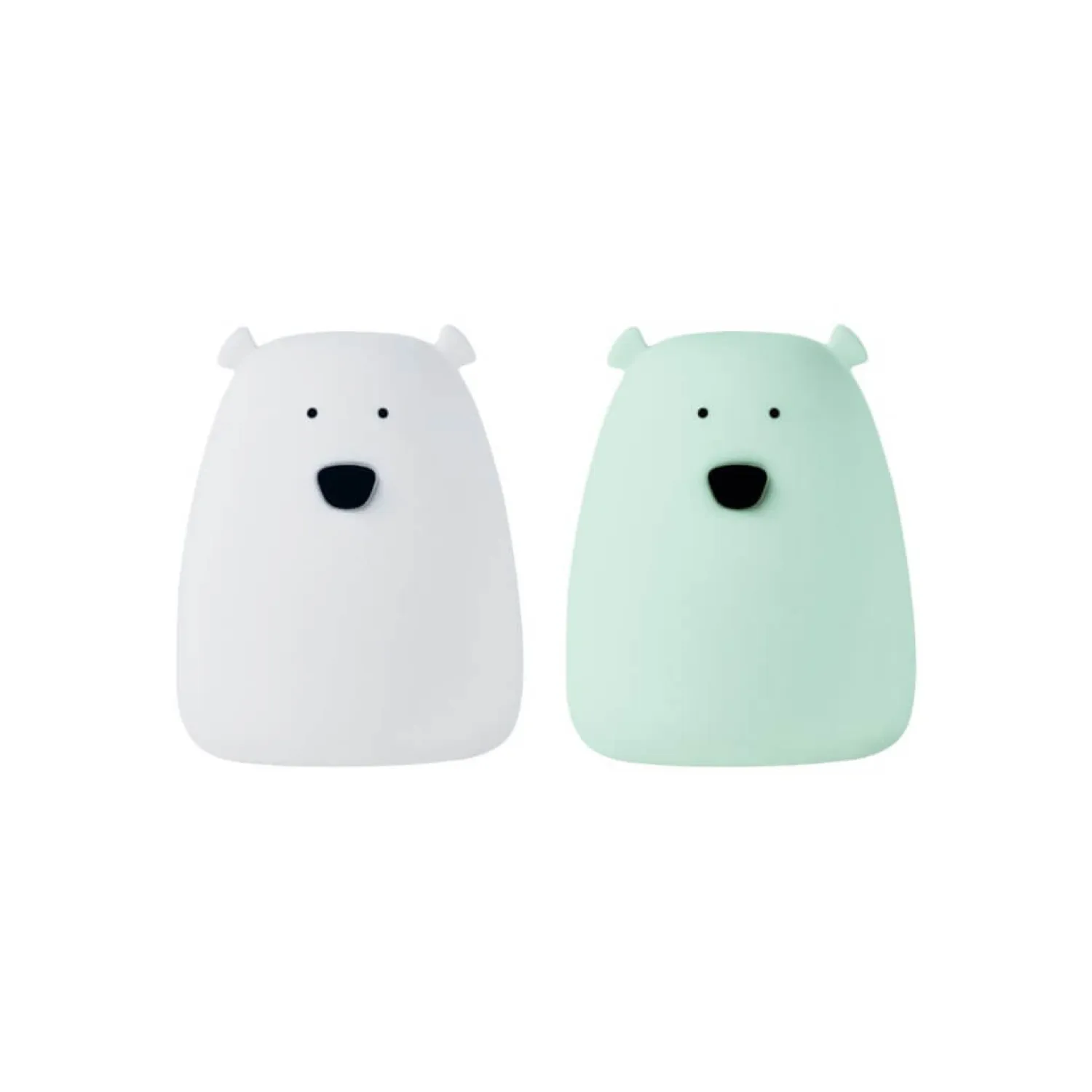 Lampki Nocne|Lampki Nocne | Rabbit&Friends Zestaw 2 lampek Mini Miś w kolorze Biały i Arktyczna Zieleń