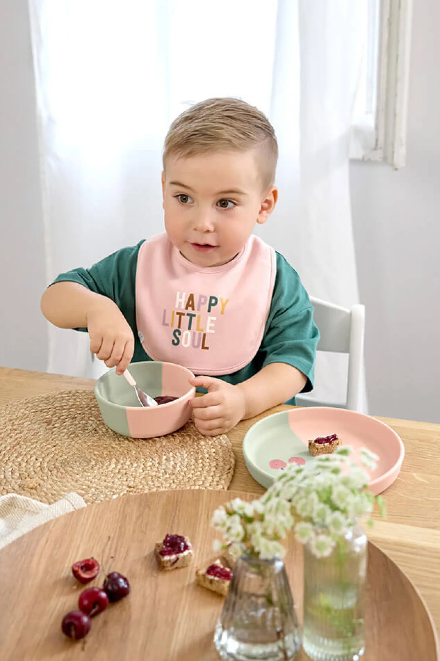 Śliniaki | Lassig Zestaw śliniaków bawełnianych 5szt. 3m+ Happy Fruits Cherry