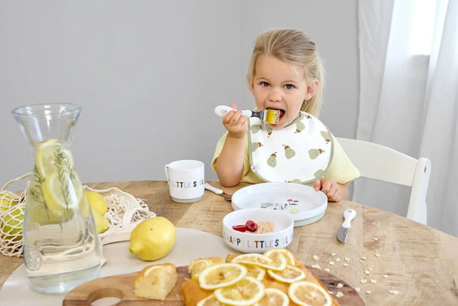 Zestaw śliniaków bawełnianych 5szt. 3m+ Happy Fruits Lemon