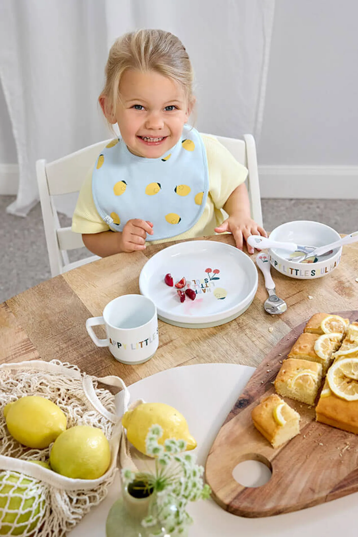 Zestaw śliniaków bawełnianych 5szt. 3m+ Happy Fruits Lemon