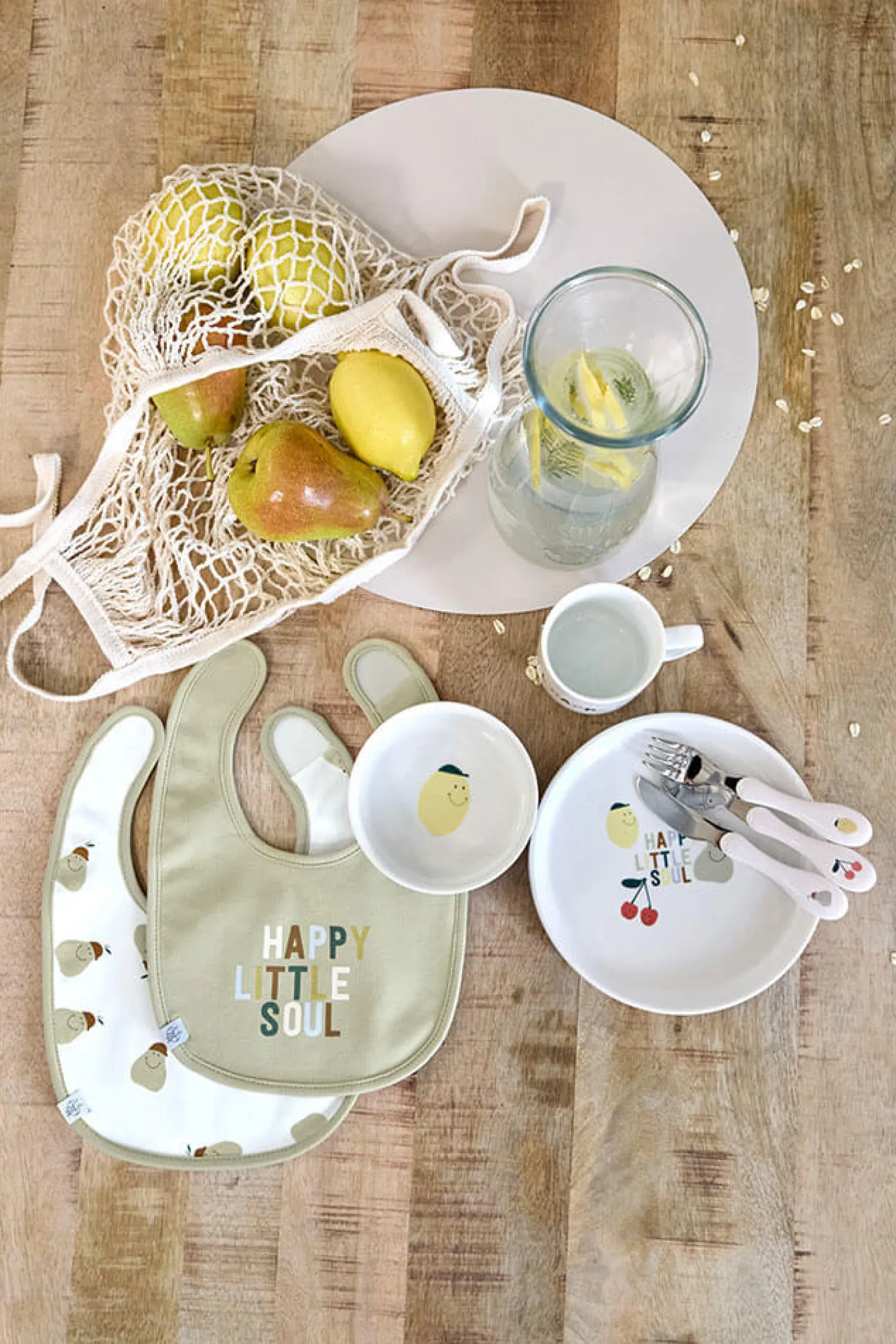 Zestaw śliniaków bawełnianych 5szt. 3m+ Happy Fruits Lemon