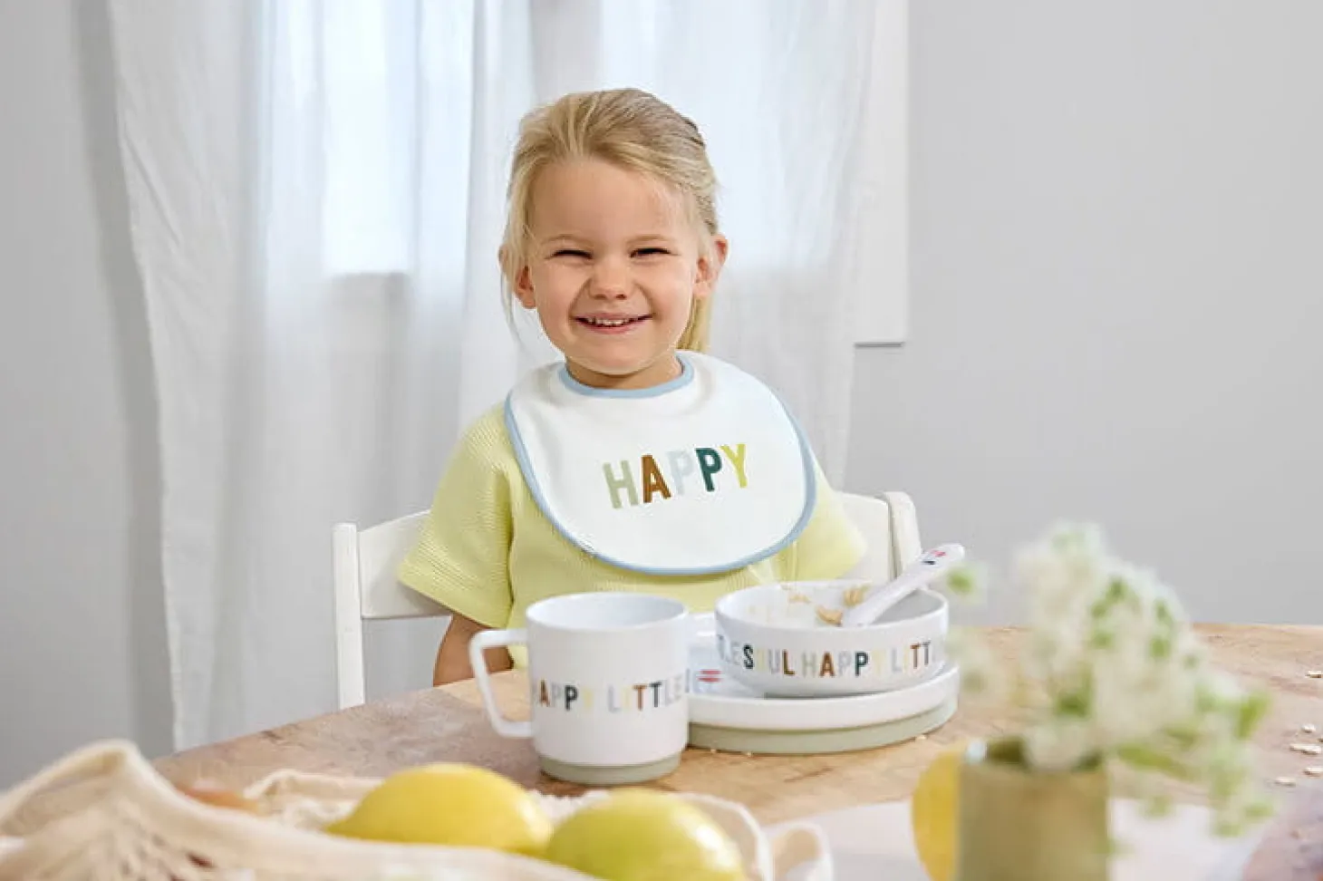 Zestaw śliniaków bawełnianych 5szt. 3m+ Happy Fruits Lemon
