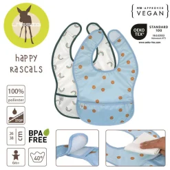 Zestaw śliniaków wodoodpornych 6m+ Happy Rascals Smile sky blue