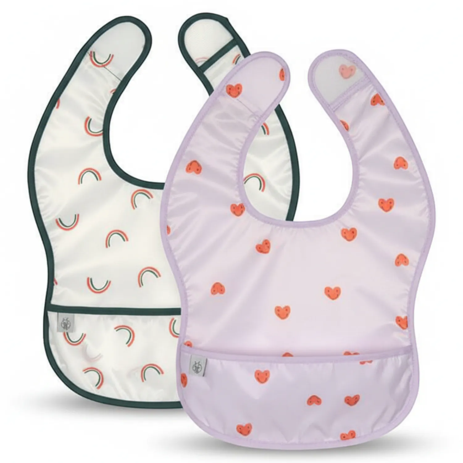 Śliniaki | Lassig Zestaw śliniaków wodoodpornych 6m+ Happy Rascals Heart lavender