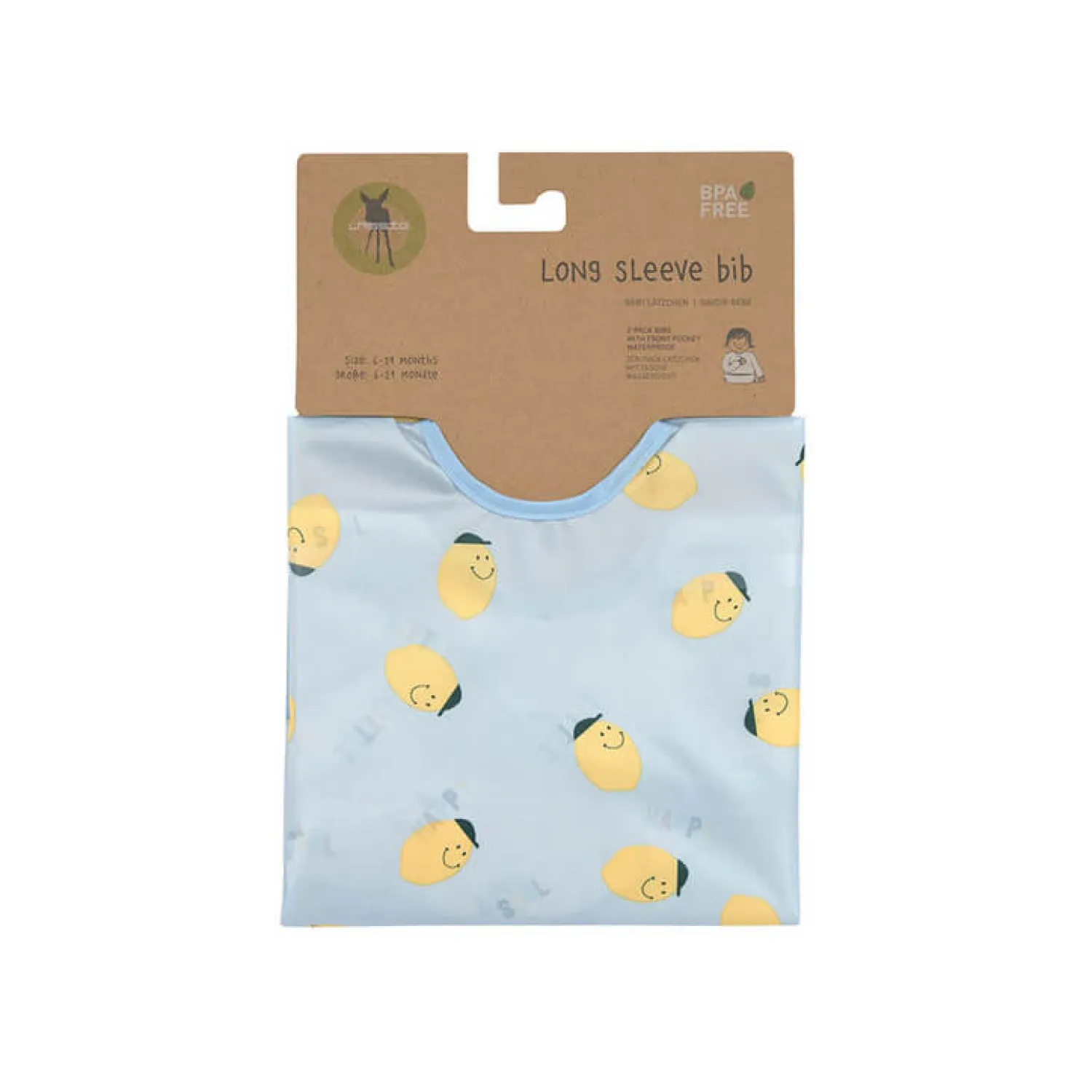 Śliniaki | Lassig Zestaw śliniaków z długim rękawem 2szt. 6m+ Happy Fruits Lemon